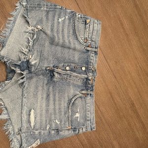 AGolde button fly shorts